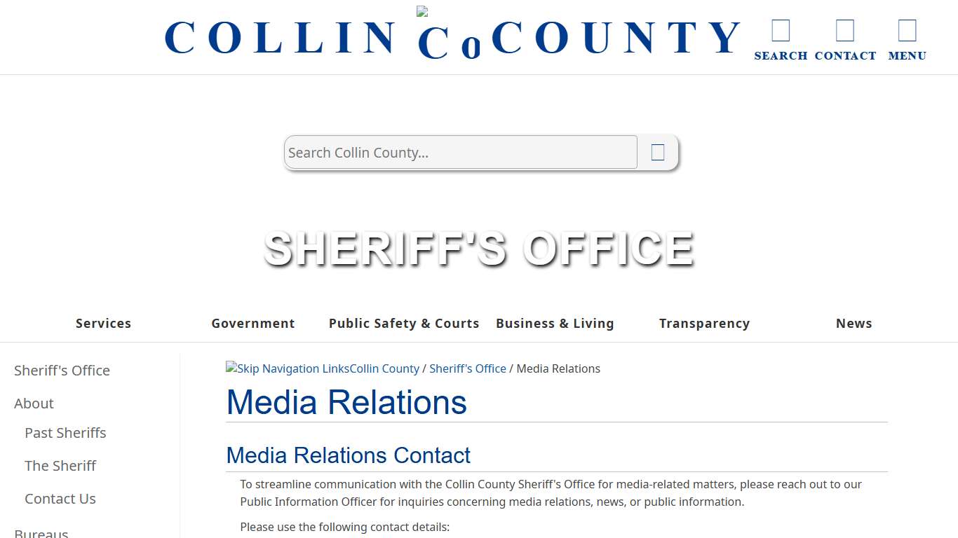 Sheriff's Office Media Relations